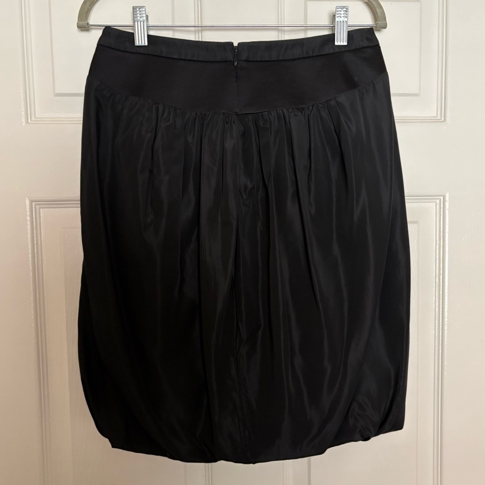 Balenciaga Black Silk Bubble Skirt w Pockets Zip Back Closure EU38 US 6 - Picture 5 of 10
